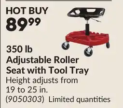 Princess Auto 350 lb Adjustable Roller Seat with Tool Tray offer