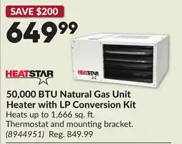 Princess Auto 50,000 BTU Natural Gas Unit Heater with LP Conversion Kit offer