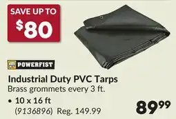 Princess Auto Industrial Duty PVC Tarps offer