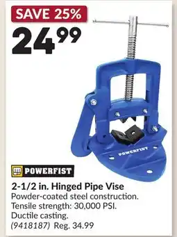 Princess Auto 2-1/2 in. Hinged Pipe Vise offer