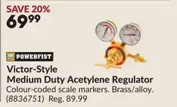 Princess Auto Victor-Style Medium Duty Acetylene Regulator offer