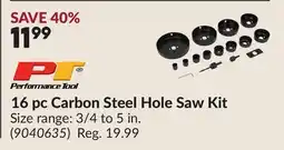 Princess Auto 16 pc Carbon Steel Hole Saw Kit offer