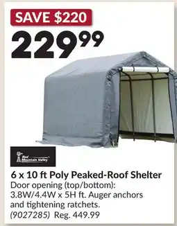 Princess Auto 6 x 10 ft Poly Peaked-Roof Shelter offer