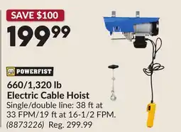 Princess Auto 660/1,320 lb Electric Cable Hoist offer