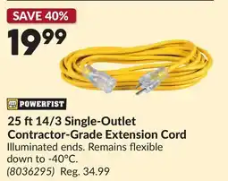 Princess Auto 25 ft 14/3 Single-Outlet Contractor-Grade Extension Cord offer