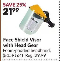 Princess Auto Face Shield Visor with Head Gear offer