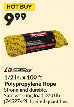 Princess Auto 1/2 in. x 100 ft Polypropylene Rope offer