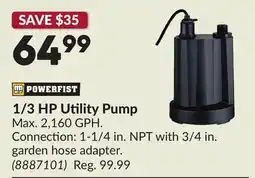 Princess Auto 1/3 HP Utility Pump offer