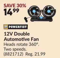 Princess Auto 12V Double Automotive Fan offer