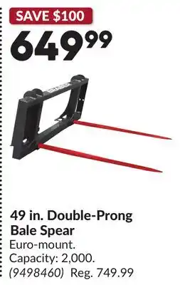 Princess Auto 49 in. Double-Prong Bale Spear offer