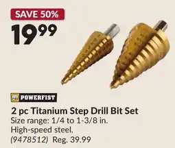 Princess Auto 2 pc Titanium Step Drill Bit Set offer