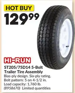 Princess Auto ST205/75D14 5-Bolt Trailer Tire Assembly offer
