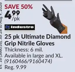 Princess Auto 25 pk Ultimate Diamond Grip Nitrile Gloves offer