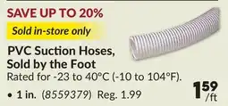 Princess Auto PVC Suction Hoses, Sold by the Foot, 1 in offer