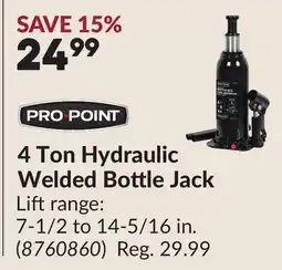 Princess Auto 4 Ton Hydraulic Welded Bottle Jack offer