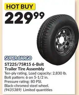 Princess Auto ST225/75R15 6-Bolt Trailer Tire Assembly offer