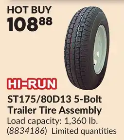 Princess Auto ST175/80D13 5-Bolt Trailer Tire Assembly offer