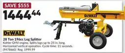 Princess Auto 28 Ton 196cc Log Splitter offer