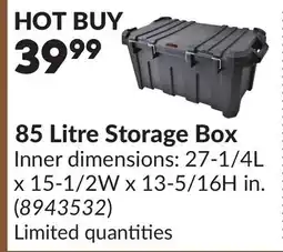 Princess Auto 85 Litre Storage Box offer