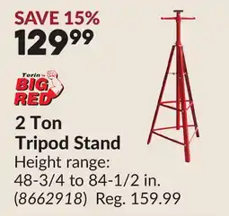 Princess Auto 2 Ton Tripod Stand offer