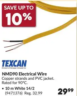 Princess Auto NMD90 Electrical Wire, 10 m White 14/2 offer