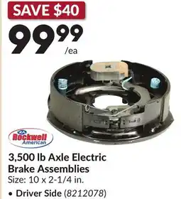 Princess Auto 3,500 lb Axle Electric Brake Assemblies offer