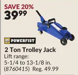 Princess Auto 2 Ton Trolley Jack offer