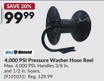 Princess Auto 4,000 PSI Pressure Washer Hose Reel offer