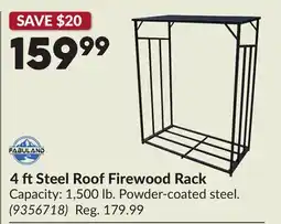 Princess Auto 4 ft Steel Roof Firewood Rack offer