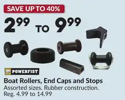 Princess Auto Boat Rollers, End Caps and Stops offer