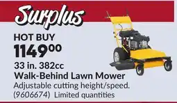 Princess Auto 33 in. 382cc Walk-Behind Lawn Mower offer