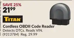 Princess Auto Cordless OBDII Code Reader offer