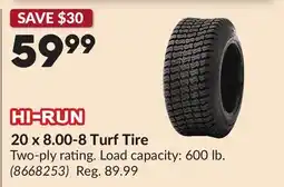Princess Auto 20 x 8.00-8 Turf Tire offer
