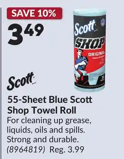 Princess Auto 55-Sheet Blue Scott Shop Towel Roll offer