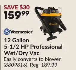 Princess Auto 12 Gallon 5-1/2 HP Professional Wet/Dry Vac offer