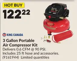 Princess Auto 3 Gallon Portable Air Compressor Kit offer