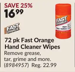 Princess Auto 72 pk Fast Orange Hand Cleaner Wipes offer