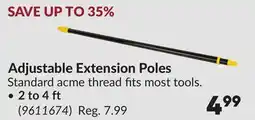 Princess Auto 2 to 4 ft Adjustable Extension Poles offer
