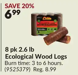 Princess Auto 8 pk 2.6 lb Ecological Wood Logs offer