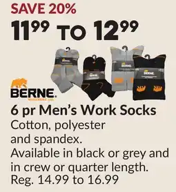 Princess Auto 6 pr Men's Work Socks offer