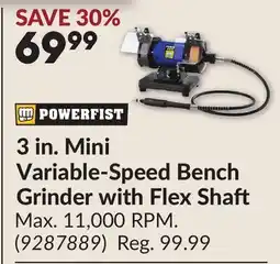 Princess Auto 3 in. Mini Variable-Speed Bench Grinder with Flex Shaft offer