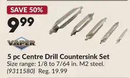 Princess Auto 5 pc Centre Drill Countersink Set offer