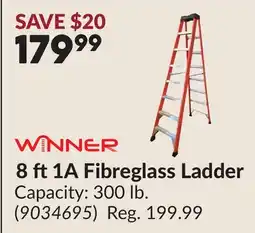Princess Auto 8 ft 1A Fibreglass Ladder offer