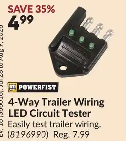 Princess Auto 4-Way Trailer Wiring LED Circuit Tester offer