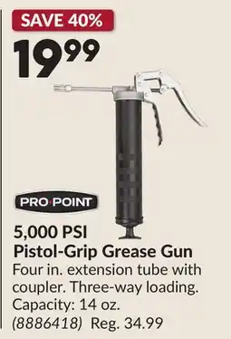 Princess Auto 5,000 PSI Pistol-Grip Grease Gun offer