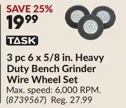 Princess Auto 3 pc 6 x 5/8 in. Heavy Duty Bench Grinder Wire Wheel Set offer