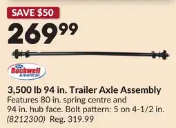 Princess Auto 3,500 lb 94 in. Trailer Axle Assembly offer