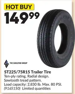 Princess Auto ST225/75R15 Trailer Tire offer