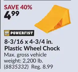 Princess Auto 8-3/16 x 4-3/4 in. Plastic Wheel Chock offer