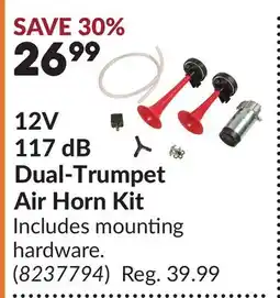 Princess Auto 12V 117 dB Dual-Trumpet Air Horn Kit offer